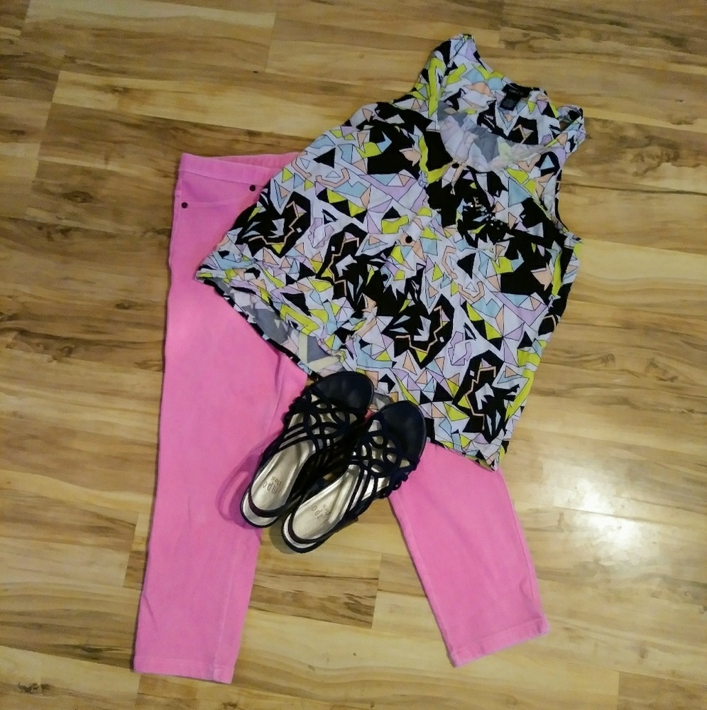 Rue 21 Crazy Colorful Print Tank Top